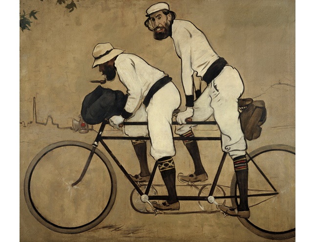 Ramón Casas y Pere Romeu en un tandem-  1897
