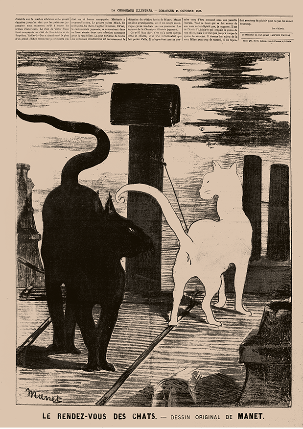 El encuentro de los gatos, Edouard Manet. 1869.