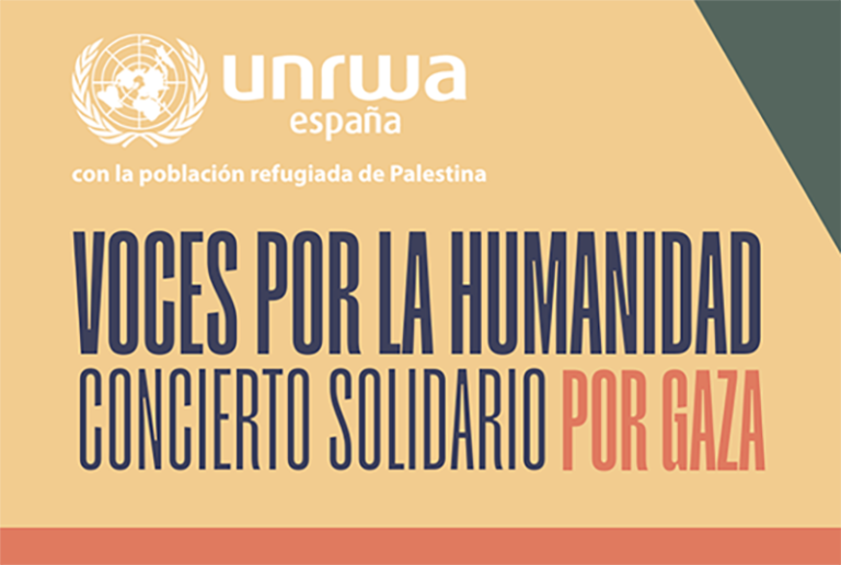 Concierto por Gaza. UNRWA España, la Agencia de las Naciones Unidas para la población refugiada de Palestina