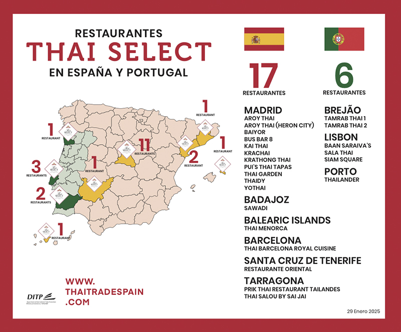 Mapa España Thai Select restaurantes