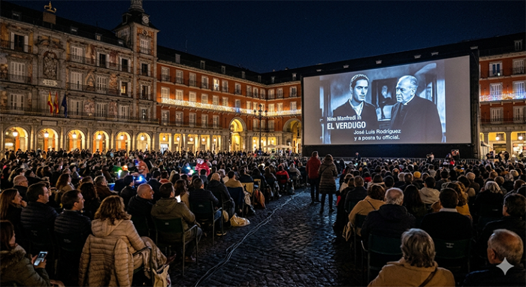 cine en la plaza mayor de Madrid
